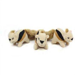 Outward Hound 31012 Squeakin’ Animals Hide-A-Squirrel Replacement Dog Toys Squeak Toys 3-Pack, Small, Brown