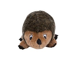 Outward Hound 32022 Hedgehogz Dog Toys Plush Rattle Grunt and Squeak Toy, Large, Brown