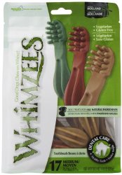 Paragon Whimzees Toothbrush Star Dental Treat for Medium Dogs, 17 Per Bag