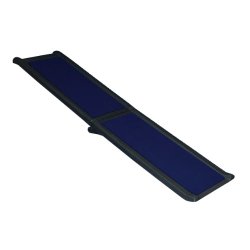 Pet Gear Travel Lite Bi-Fold Full Ramp for cats and dogs up to 150 pounds, 66-inch, Black/Blue