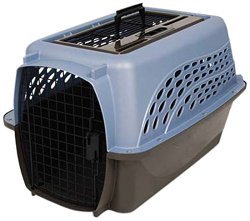 Petmate Two Door Top Load 24-Inch Pet Kennel, Metallic Pearl Ash Blue and Coffee Ground Bottom