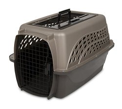 Petmate Two Door Top Load 24-Inch Pet Kennel, Metallic Pearl Tan and Coffee Ground Bottom