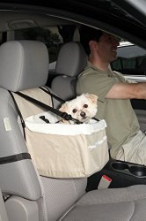Portable Car Pet Booster Seat with Clip-On Safety Leash And Zipper Storage Pocket