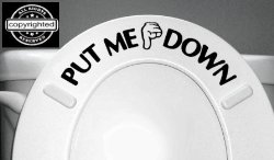 PUT ME DOWN Decal Bathroom Toilet Seat Vinyl Sticker Sign Reminder for Him (free glowindark switchplate decal) stickerciti Brand