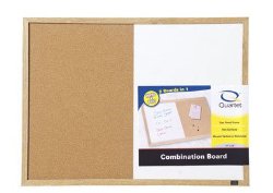 Quartet Dry Erase and Cork Combination Board, 17 x 23 Inches, Oak Finish Frame (35-380402Q)