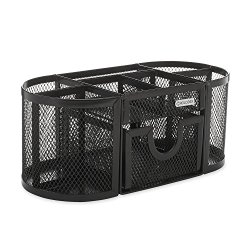 Rolodex Mesh Collection Oval Supply Caddy, Black (1746466)