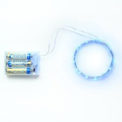 Rtgs Micro LED 20 Super Bright Blue Color Lights Battery Operated on 7.5 Ft Long Silver Color