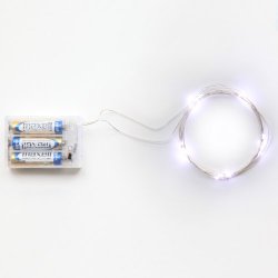 Rtgs Micro LED 20 Super Bright Cold White Color Lights Battery Operated on 7.5 Ft Long Silver Color Ultra Thin String Wire [NEWEST VERSION] + 100% RTGS Products Satisfaction Guarantee