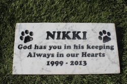 Sandblast Engraved Marble Pet Memorial Headstone Grave Marker Dog Cat keep 6×12