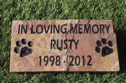 Sandblast Engraved Red Stone Pet Memorial Headstone Grave Marker Dog Cat ilm 4×8
