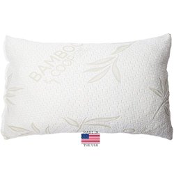 Shredded Memory Foam Pillow with Bamboo Cover by Coop Home Goods – Made in the USA – QUEEN