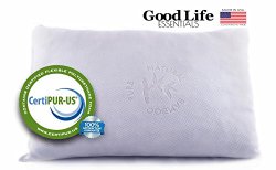 Shredded Memory Foam Pillow with Stay Cool Bamboo Cover – Best for Back Stomach Side Sleeper