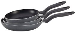 T-fal A857S3 Specialty Nonstick 8-Inch 9.5-Inch 11-Inch Fry Pan Cookware Set, 3-Piece, Gray