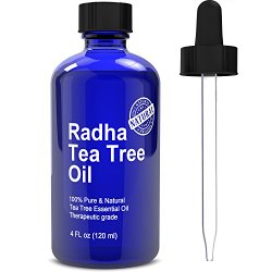 Tea Tree Essential Oil – Big 4 oz – 100% Pure & Natural Melaleuca Therapeutic Grade – PREMIUM QUALITY from Australia for acne and skin tag removal