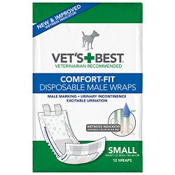 Veterinarian’s Best Comfort-Fit 12 Count Disposable Male Wrap, Small
