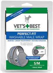 Vet’s Best 1 Count Perfect Fit Washable Male Dog Wrap, Small/Medium