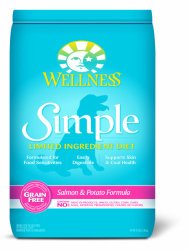Wellness Simple Natural Grain Free Limited Ingredient Dry Dog Food, Salmon & Potato Recipe, 24-Pound Bag