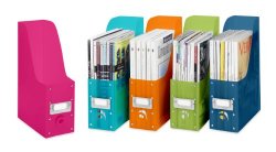 Whitmor 6754-372-5 Plastic Magazine Organizers, Set of 5, Assorted colors