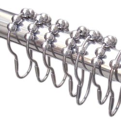 Wrenwane Shower Curtain Hooks – 100% Stainless Steel, Polished Chrome, Set of 12 Rings
