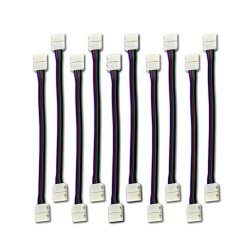 Zitrades 10PCS LED 5050 RGB Strip Light Connector 4 Conductor 10 mm Wide Strip to Strip Jumper