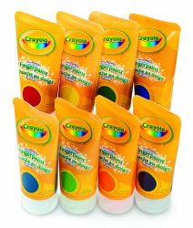 Crayola Fingerpaints Bold and Secondary Colors, 4 fl oz, 8-Count.