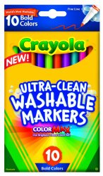 Crayola  Ultraclean Fineline Bold Markers (10 Count)
