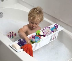 KidCo Bath Toy Organizer Storage Basket, White