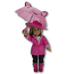 Doll Clothes for American Girl Dolls: 6 Piece Rain Outfit