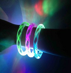 Cofufu 6PCS Fluorescence Stick / Electronic LED flash Bracelet / Light-emitting bracelet + 6 Sets Spare Batteries