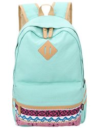 Leaper Causal Style Lightweight Canvas Laptop Bag/Cute backpacks/ Shoulder Bag/ School Backpack/ Travel Bag Water Blue