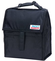 PackIt Freezable Lunch Bag with Zip Closure, Black