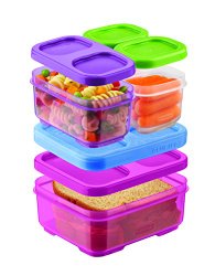 Rubbermaid LunchBlox Kids Tall Lunch Bag Kit, Purple/Pink/Green, 1866738