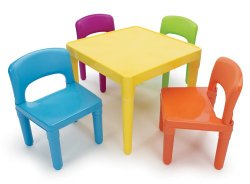 Tot Tutors Kids’ Table and 4-Chair Set, Plastic
