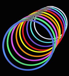 50 Premium Lumistick 22″ Glow Stick Glow Necklaces – Assorted Color Mix