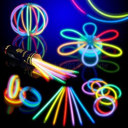 8″ HotLite Brand Glowsticks Glow Stick Bracelets Mixed Colors (Tube of 100) Party Favor