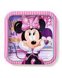 Minnie Mouse Bowtique 7 in Square Plate, Pack of 8, Party Supplies