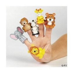24 Safari Zoo Theme Finger Puppets