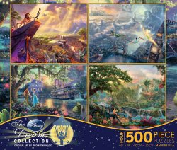 Ceaco 4-in-1 Multi-Pack Thomas Kinkade Disney Dreams Collection Jigsaw Puzzle