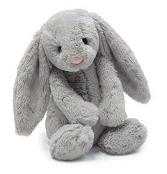 Jellycat Bashful Grey Bunny, Medium – 12″