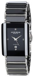 Akribos XXIV Men’s AK521BK Ceramic Rectangular Quartz Bracelet Watch