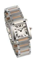 Cartier Midsize W51012Q4 Tank Francaise Stainless Steel and 18K Gold Watch