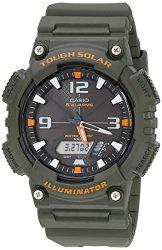 Casio Men’s AQS810W-3AVCF Solar Watch with Green Band