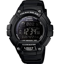 Casio Men’s W-S220-1BVCF “Tough Solar” Running Watch with Black Resin Band