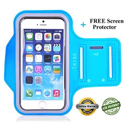 Lifetime Warranty + FREE Screen Protector, Premium Tribe Running iPhone 6 (4.7″) Armband | Fits iPhone 5/5S/5C, Galaxy S4 + Key Holder, Water Resistant