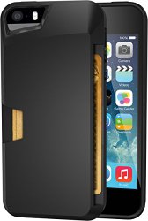 iPhone 5s Wallet Case – Vault Slim Wallet for iPhone 5/5s by Silk – Ultra Slim Protective Wallet Cover (Midnight Black)