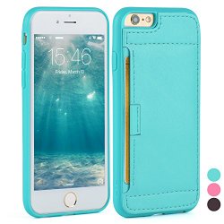 Iphone 6 Case – ZVE iphone 6 leather case Slim Protective Leather Wallet (Mint Green)