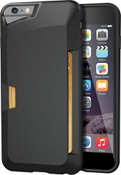 iPhone 6 Plus Wallet Case – Ultra Slim Protective Credit Card Carrying Cover (Midnight Black)