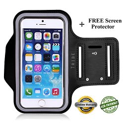 Lifetime Warranty + FREE Screen Protector, Premium Tribe Running iPhone 6 (4.7″) Armband | Fits iPhone 5/5S/5C, Galaxy S4 + Key Holder, Water Resistant