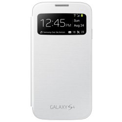 Samsung Galaxy S4 S-View Flip Cover Folio Case (White)