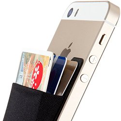Sinjimoru B2 Stick-On Wallet functioning as iPhone Wallet Case – Black